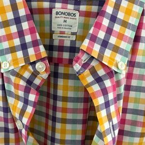 Bonobos Men's Vibrant Checkered Cotton Shirt